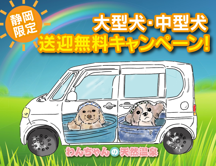 静岡限定 大型犬・中型犬 送迎無料キャンペーン